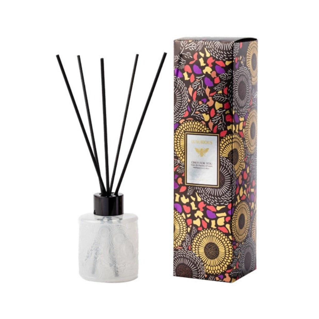 Embossed Fragrance Reed Diffuser (White）