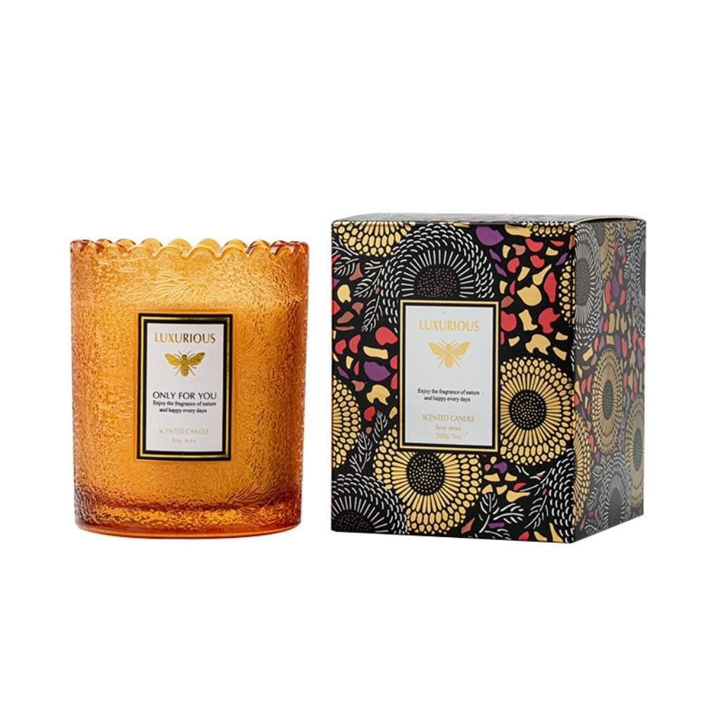Embossed  Scented Candle （Orange）