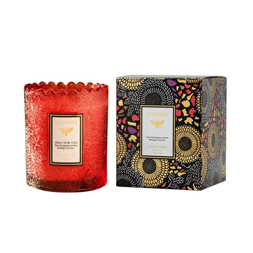Embossed  Scented Candle （Red）