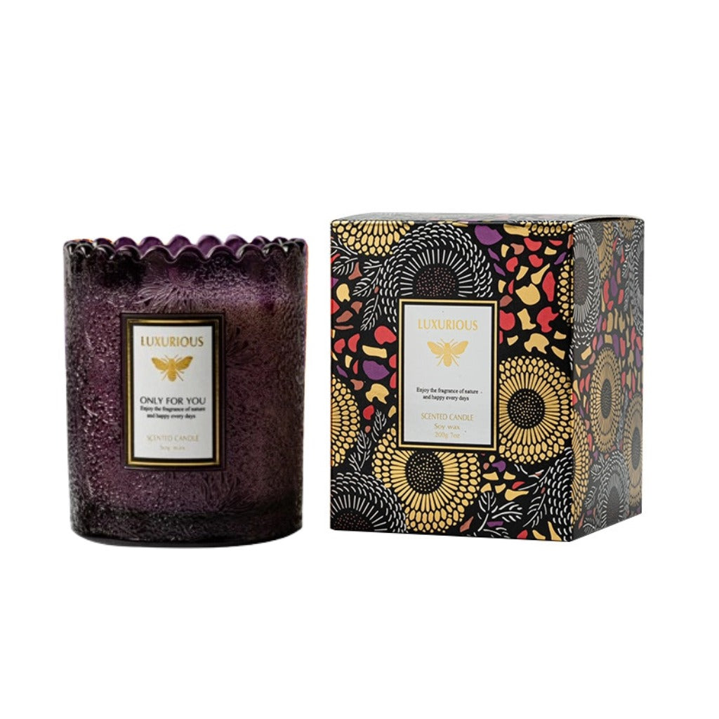 Embossed  Scented Candle （Purple）