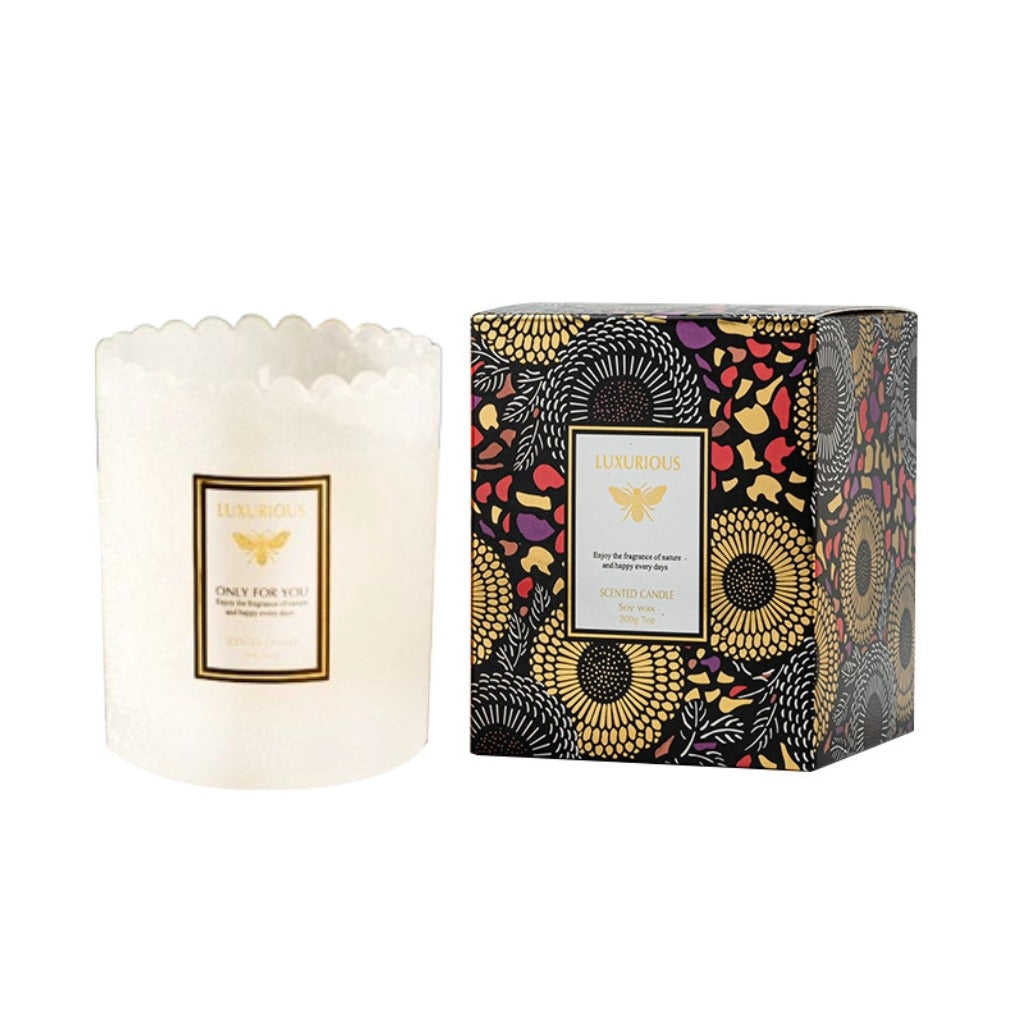 Embossed  Scented Candle （White）