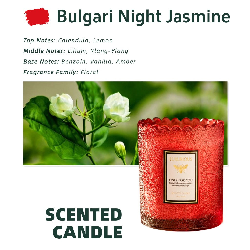 Embossed  Scented Candle （Red）